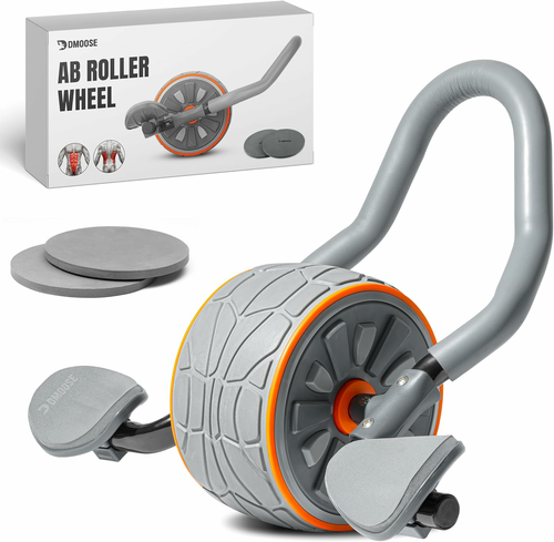 Fitness Ab Roller Wheel with Elbow Support & 2 Knee Pads - Abdominal Exercise Trainer for Core Strength Training - Ultimate Abs Workout Equipment