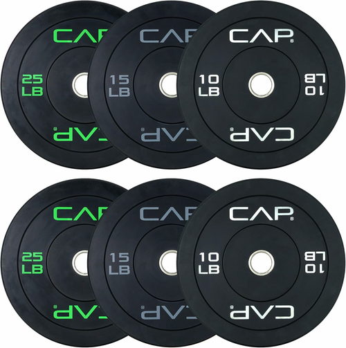 2-inch Olympic Bumper Plate Weight Set | 100-370 lbs | Multiple Colors | Storage Rack Optional