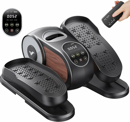 Under Desk Elliptical Machine, Leg Exerciser While Sitting for Seniors with 12-Speeds & Remote Control