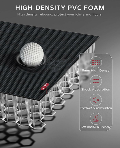 Large Exercise Mat-7'x5'/6'x8'/6'x9'/6'x10'/6'x12'x8mm(1/3"),Non-Slip, Ultra Durable, Thick Workout Mat